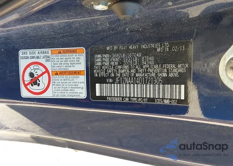 2013 Scion Fr-S из США, поврежденный, VIN JF1ZNAA14D1721305